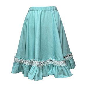 Voluminous aqua skirt